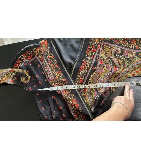 Gorgeous Zara Boho Paisley Wrap Dress with Fringe Details - Picture 6 of 8